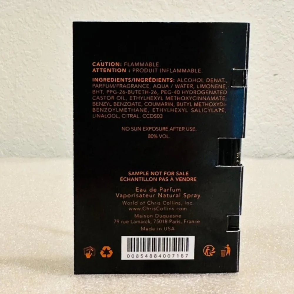 🎩 New 🎩 World of Chris Collins Danse Sauvage Deluxe Vial Spray for Men, 1.2 ml - Picture 4 of 5